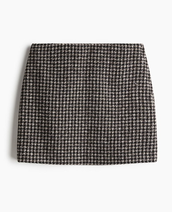 H&M - Black/houndstooth-patterned - Mini Skirt