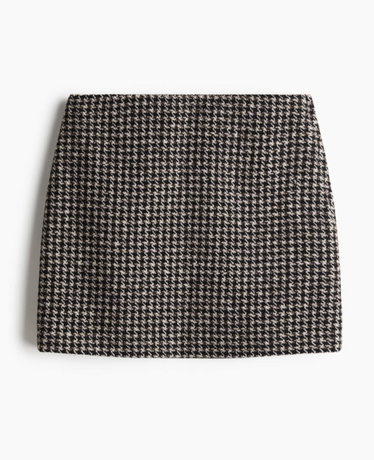 H&M - Black/houndstooth-patterned - Mini Skirt