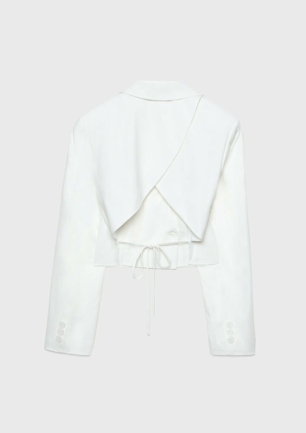 Stradivarius - cropped blazer wirh back ties