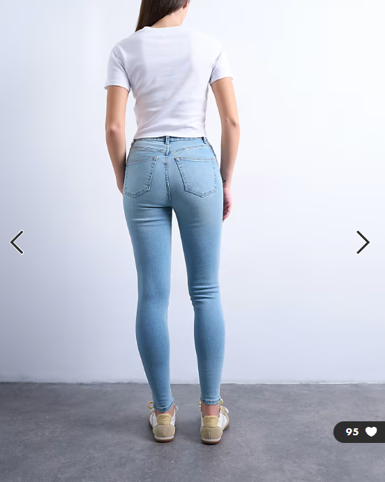 Topshop Hourglass Jamie skinny high rise jean in bleach