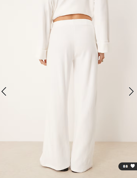 ASOS DESIGN Supersoft wide leg trouser in winter white - WHITE