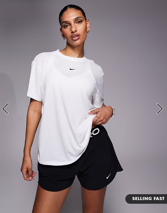 Nike Training One Dri-FIT relaxed short sleeve top in white