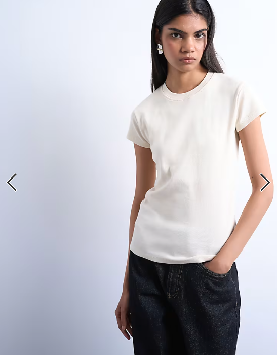 Topshop everyday tee in stone