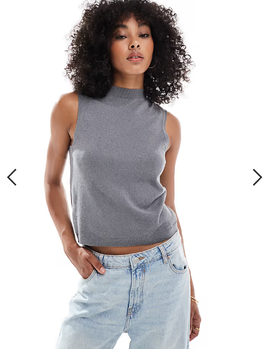 ASOS DESIGN fine knit tank in grey