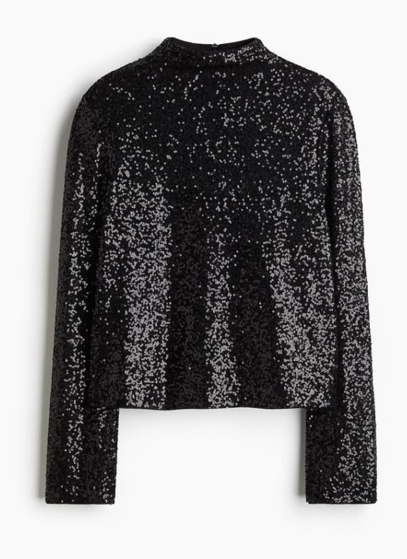 H&M - SEQUINED TURTLENECK TOP
