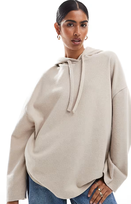 ASOS DESIGN supersoft co-ord oversized hoodie in warm cream - BEIGE