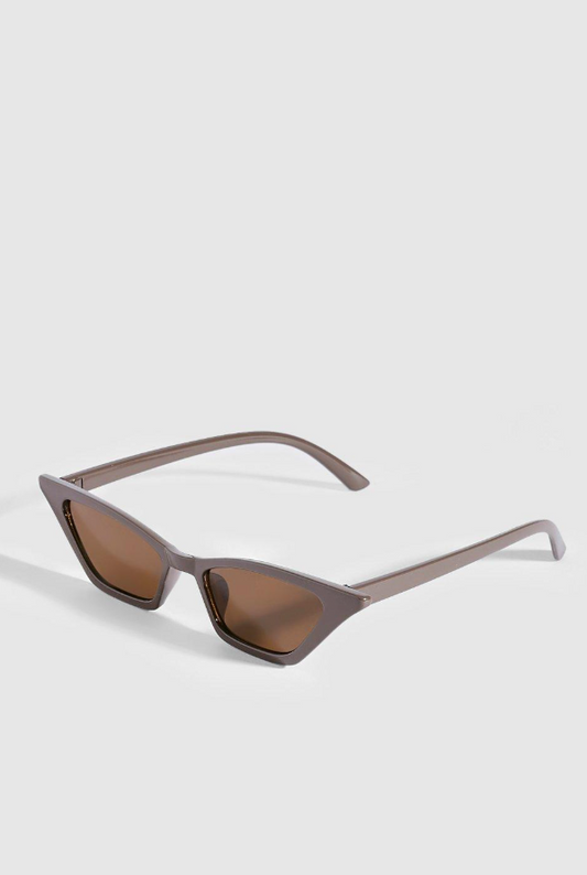 Dark Brown Thin Cat Eye Sunglasses