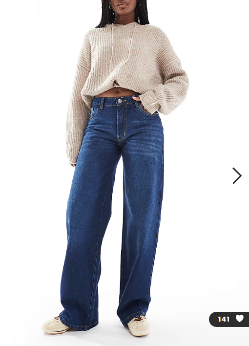 Daisy Street low rise boyfriend jeans in luna blue