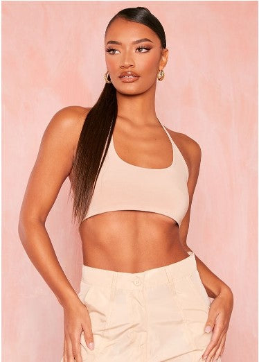 Stone Slinky Halter Crop Top
