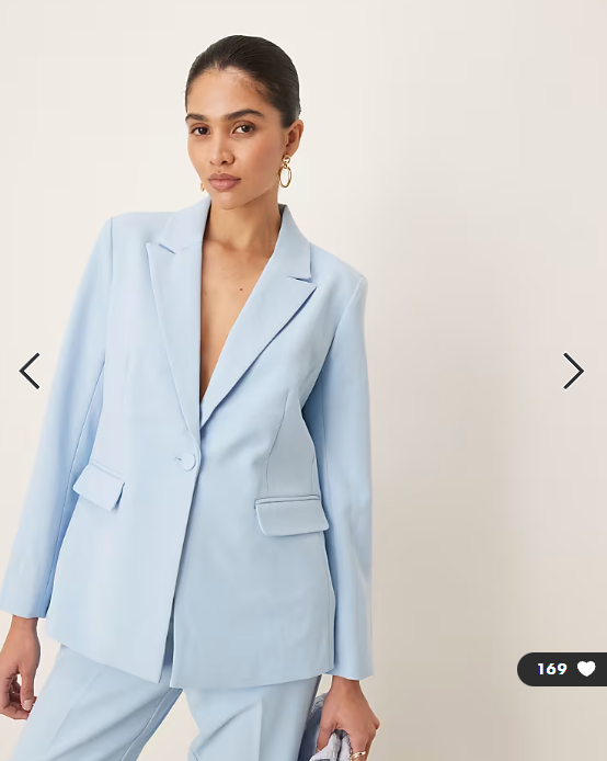 YAS oversized tailored blazer in sky blue