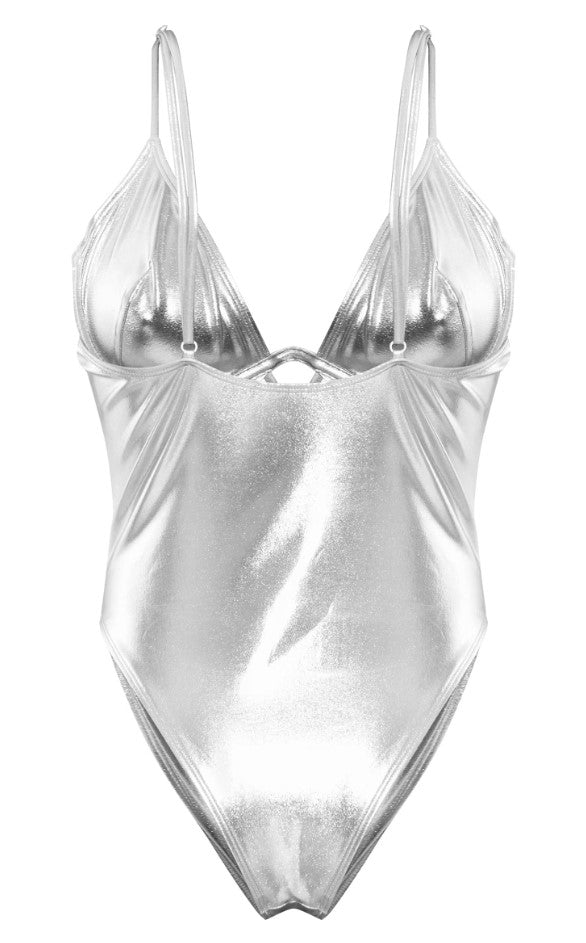 Silver Metallic Fuller Bust Underwired Swimsuit