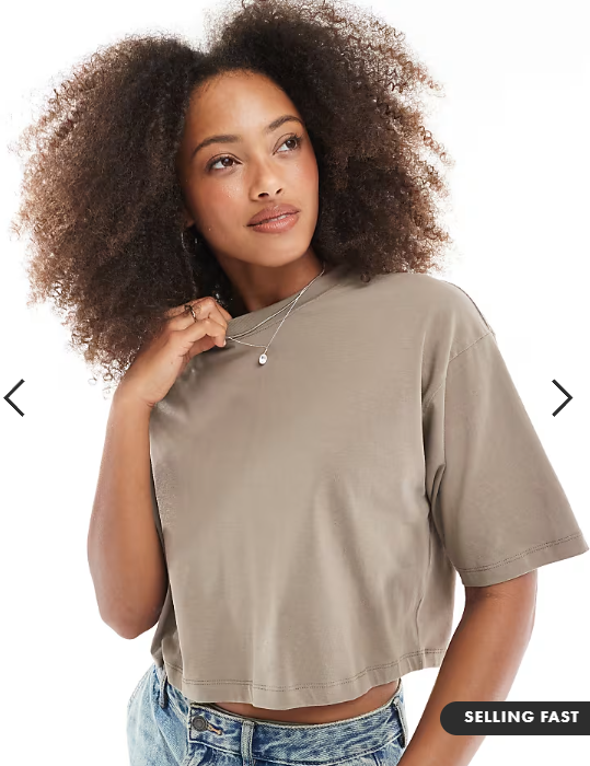 JJXX oversize crop tee in beige