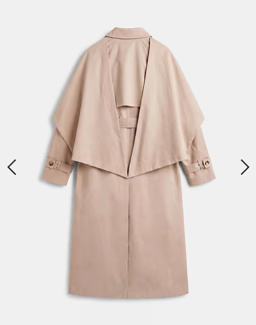 ASOS DESIGN scarf detail trench coat in stone