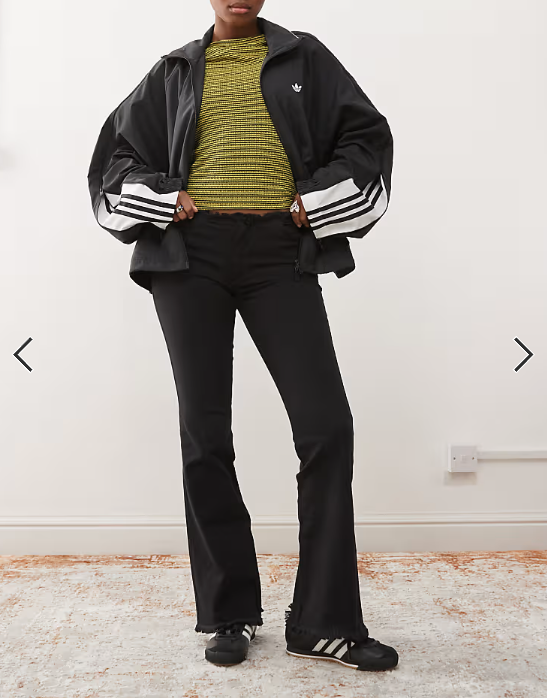 Monki low rise stretch bootcut jeans in washed black
