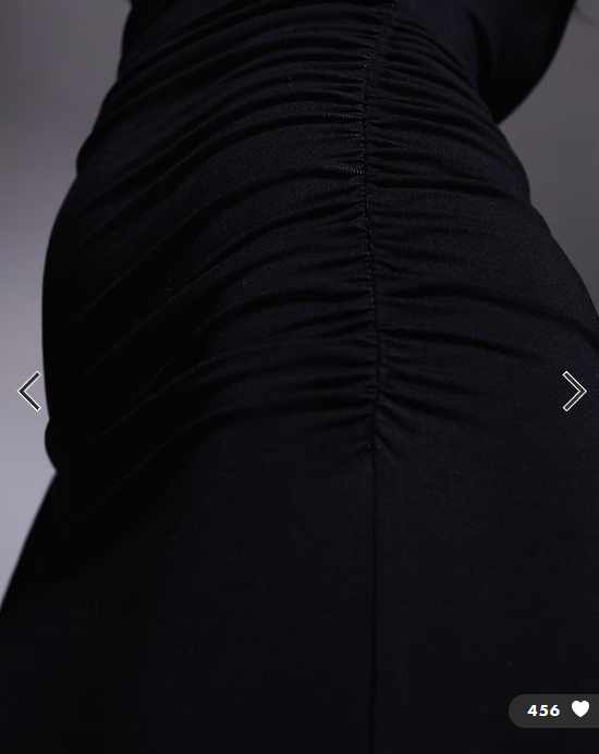 ASOS DESIGN long waterfall sleeve ruched maxi dress in black