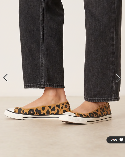 Converse Chuck Taylor All Star Dainty ballet flats in brown cow print