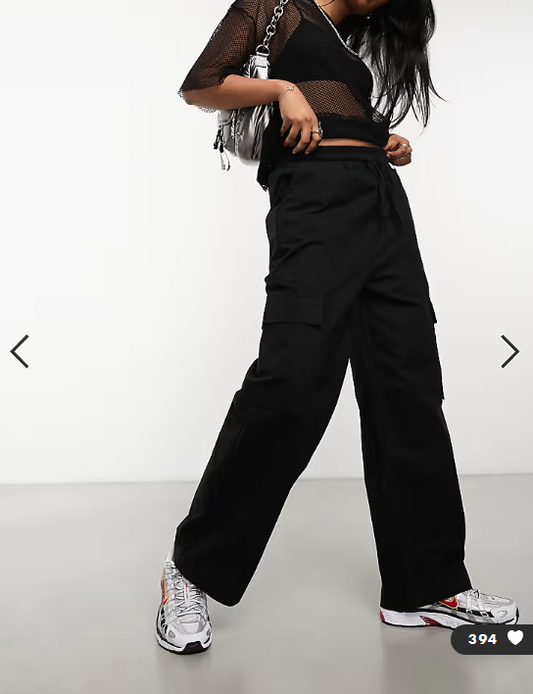 COLLUSION cargo trouser in black