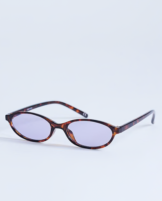 Topshop lanzarote oval sunglasses in tortoise