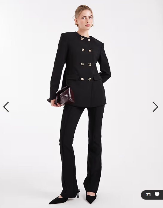 ASOS DESIGN tailored flare trousers in black