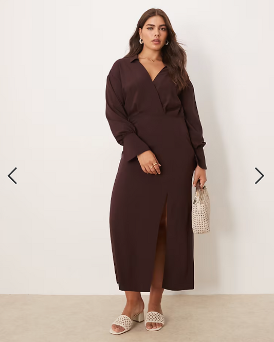 ASOS DESIGN curve wrap shirt midi dress