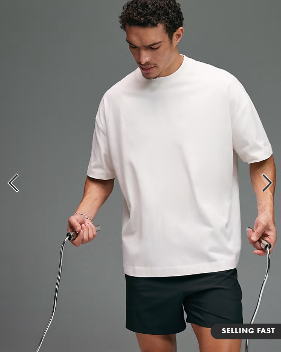 4505 Icon heavyweight cotton oversized t-shirt with quick dry finish in off white.