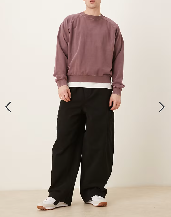 ASOS DESIGN oversized baggy cargos in black