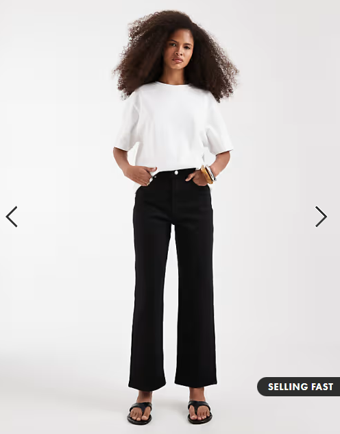 ASOS DESIGN ankle grazer comfort stretch straight leg jeans in black