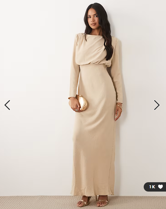 ASOS DESIGN batwing maxi dress in stone