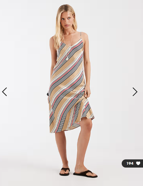& Other Stories cami dress in beige stripe