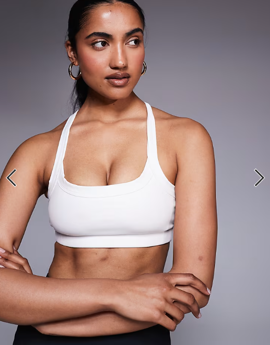 4505 Icon soft touch medium support soft touch square neck sports bra in white