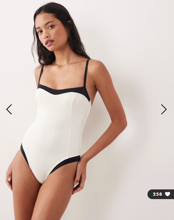 Free Society monochrome swimsuit in white