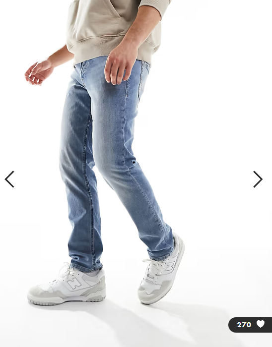 Jack & Jones Glenn slim leg jeans in light wash denim