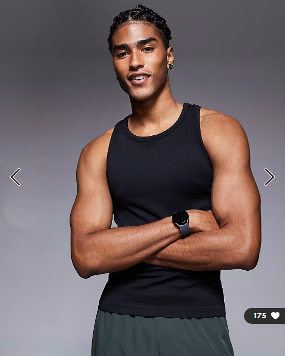 4505 Icon seamless rib slim fit vest in black