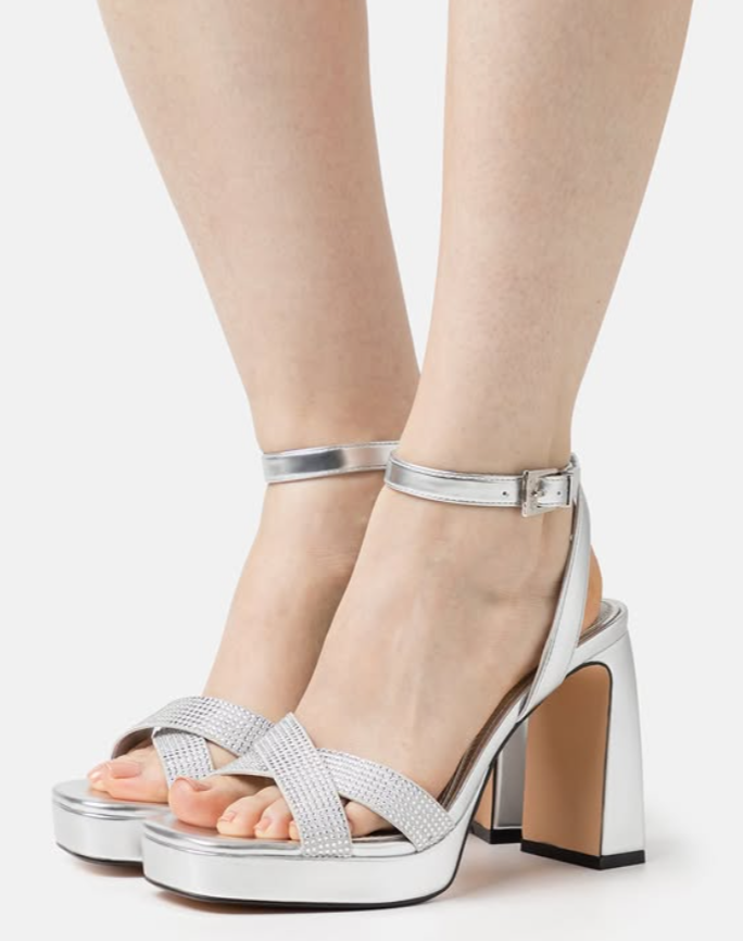 Buffalo - CHERRY GLAM - High heeled sandals - silver