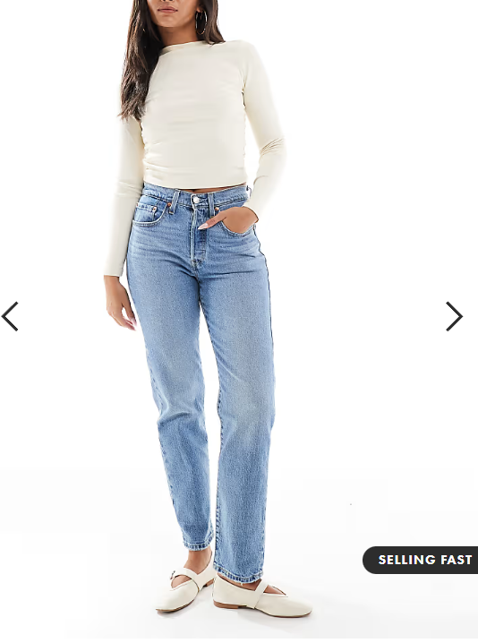 Levi's 501 straight jeans in mid blue