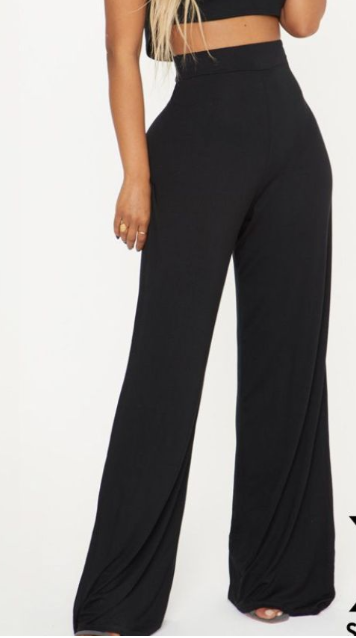 Shape Black Jersey Wide Leg Trouser