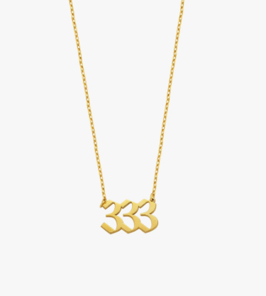 Real Gold Plated 333 Angel Number Necklace
