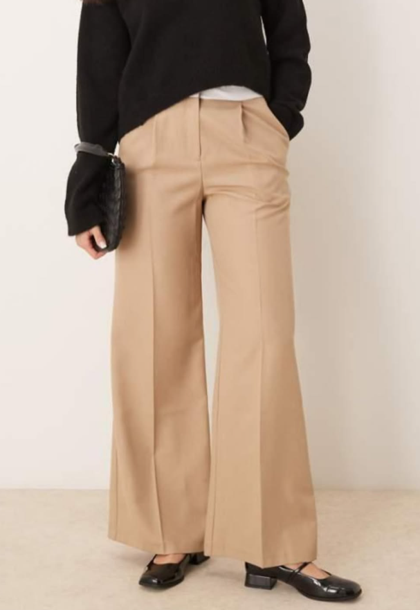 Miss Selfridge - Foldover Waistbandwide Leg Trousers- Lt Brown