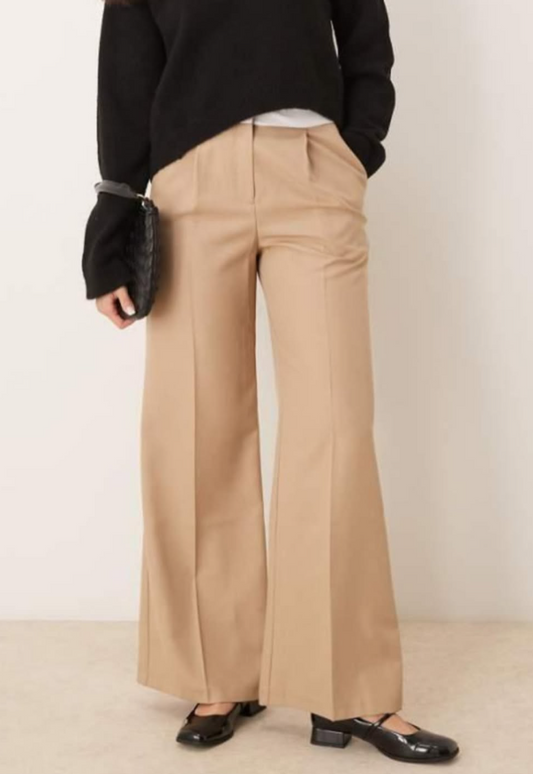 Miss Selfridge - Foldover Waistbandwide Leg Trousers- Lt Brown