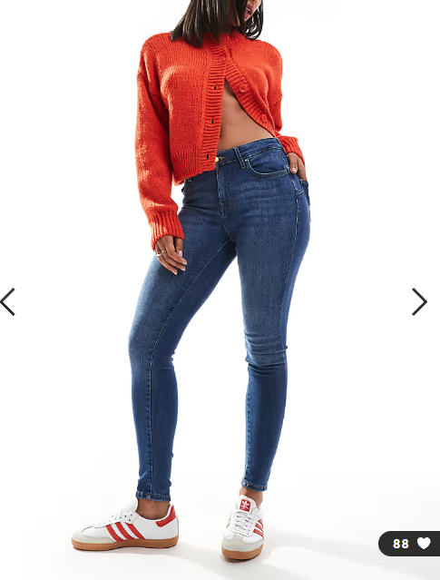 ONLY Power push up skinny jeans in dark blue