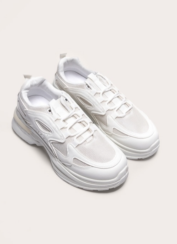 WHITE CONTRAST MESH SNEAKERS