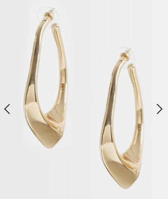 DesignB London statement irregular hoop earrings in gold
