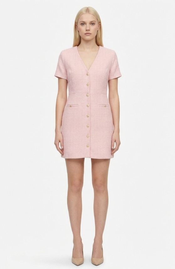 Morgan - Iris - twill buttoned Dress