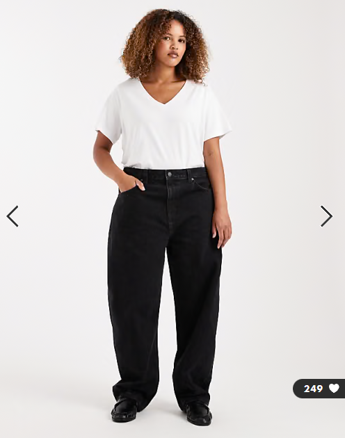 ASOS DESIGN Curve slim barrel jeans in washed black