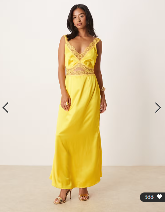 Never Fully Dressed Petite Mimi slip midaxi dress in yellow