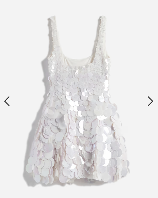ASOS DESIGN bridal large disc sequin square neck mini dress
