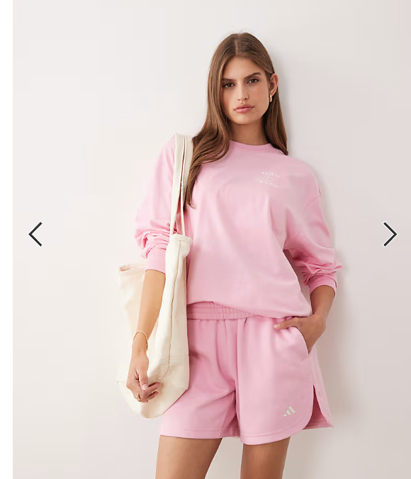 adidas Performance Three Stripes Studios long sleeve top in pink