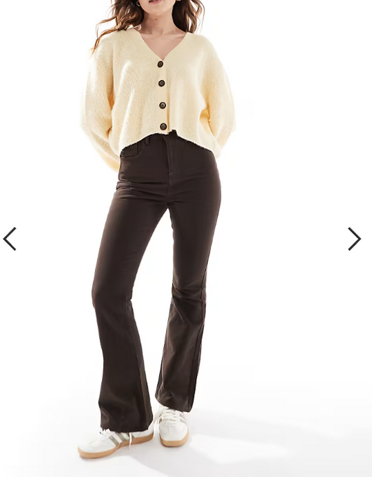 Miss Selfridge flared jeans in chocolate
