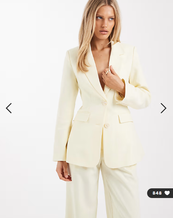 4th & Reckless tailored cinched waist pocket front blazer in yellow - part of a set