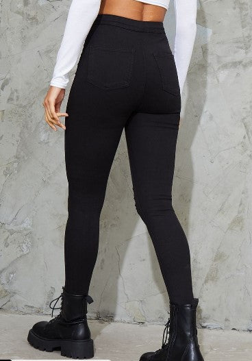 Black Ripped Disco Skinny Jeans